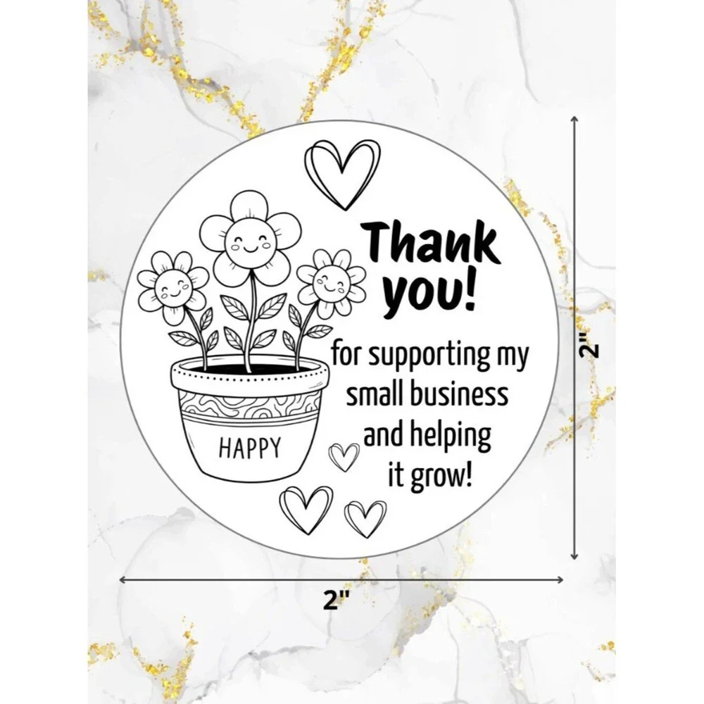 100 Thank you Stickers Thermal 2